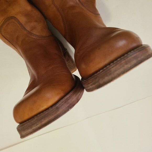 Vintage Mens 13 D Frye Black Label All Leather Square Toe 2563 Campus Boots 70s - Picture 10 of 16